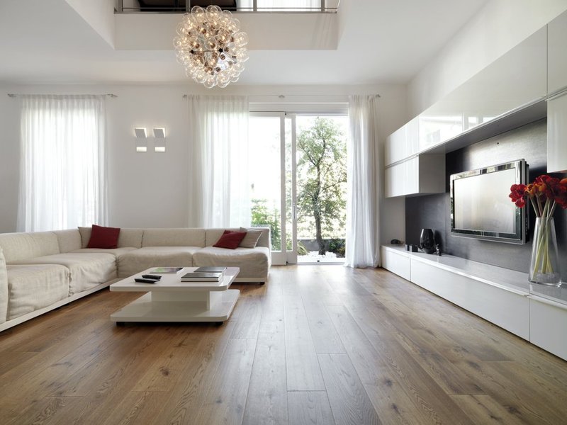 Wide plank flooring installed